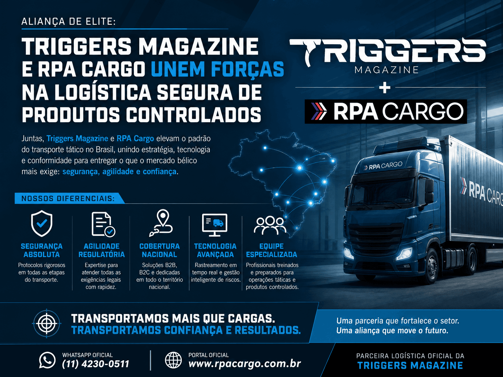 Arte anuncia parceria entre Triggers Magazine e RPA Cargo para logística segura.