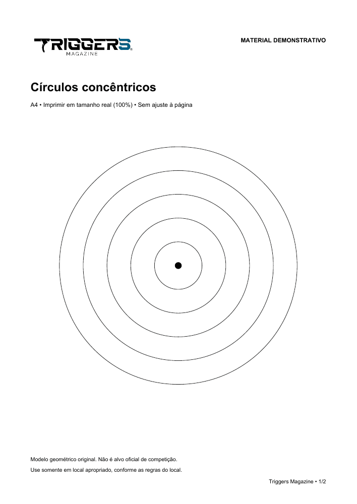Prévia de alvos geométricos A4 da Triggers