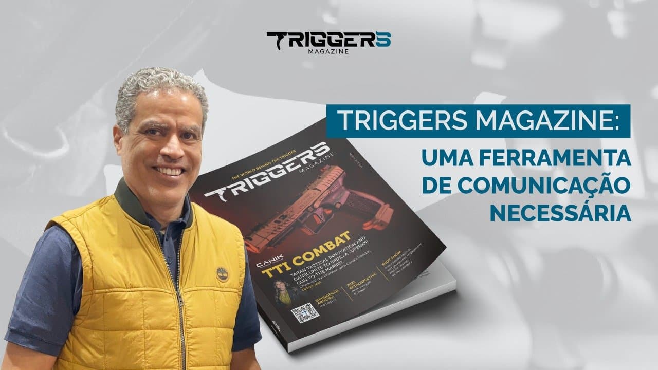 Demetrius Oliveira segura uma edição da Triggers Magazine em arte promocional.