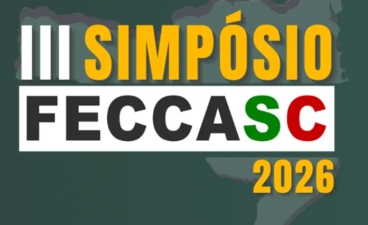 Arte de divulgação do terceiro Simpósio FECCASC 2026.